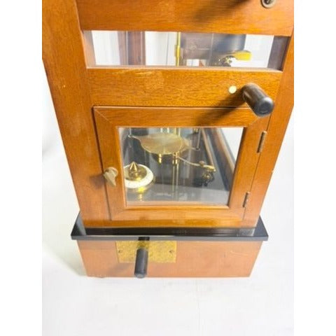 Apothecary Balance Scale Seederer-Kohlbusch Seko Central Scientific Company Mid Century Chemical Balance Wood Glass Brass Vintage