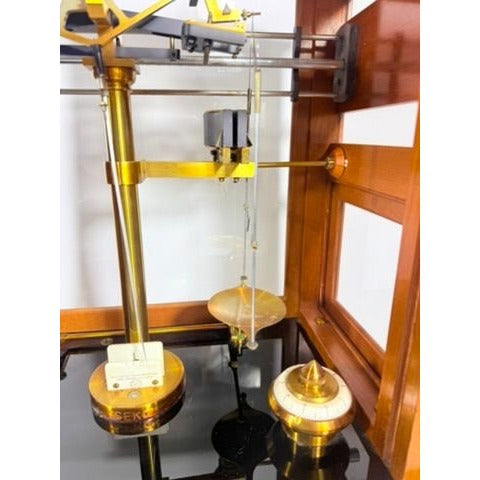 Apothecary Balance Scale Seederer-Kohlbusch Seko Central Scientific Company Mid Century Chemical Balance Wood Glass Brass Vintage