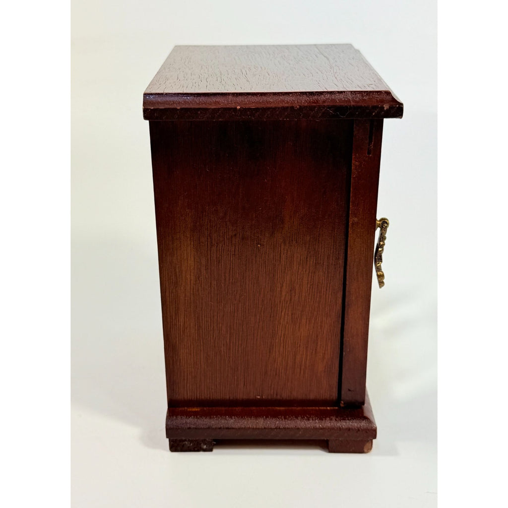 Wooden Jewelry Box Western Saloon Madame Woman Mae West Style Mirror  "Beauty Outlooking Towards Hopes Land Promise" Boudier Vanity Vintage