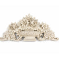 French Wood Fret Work Floral Pediment Embellishment | Ornate Rococo Flowers tyle Ornament | Wall Decor Above Door Appliqué