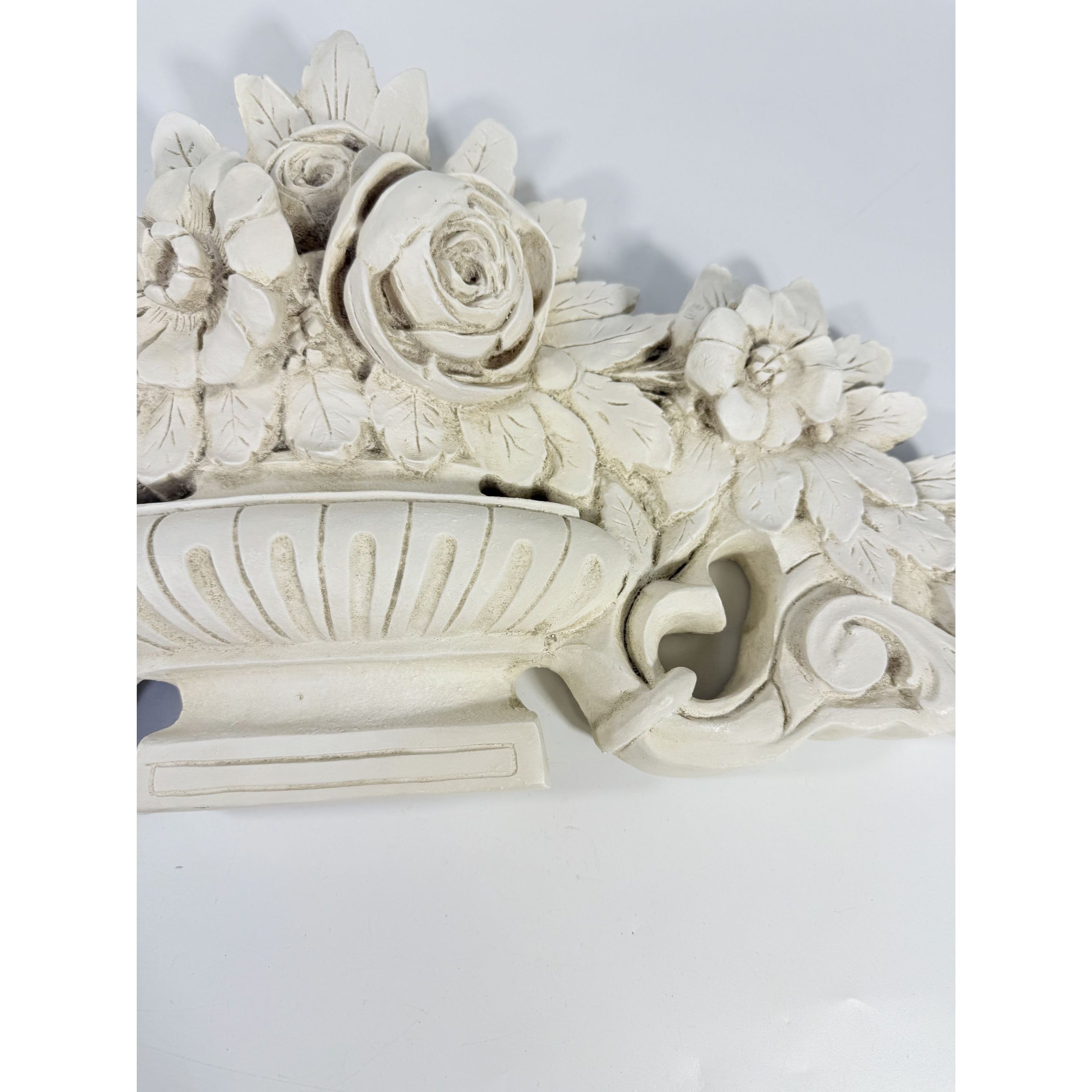 French Wood Fret Work Floral Pediment Embellishment | Ornate Rococo Flowers tyle Ornament | Wall Decor Above Door Appliqué