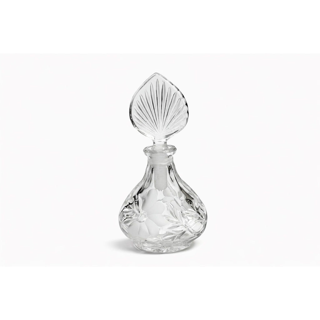 Etched Perfume Bottle and Stopper Lead Crystal Princess House Vintage Heritage Romance Collection Boudier Vanity Collectible Glassware