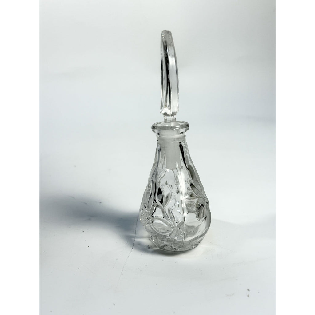 Etched Perfume Bottle and Stopper Lead Crystal Princess House Vintage Heritage Romance Collection Boudier Vanity Collectible Glassware