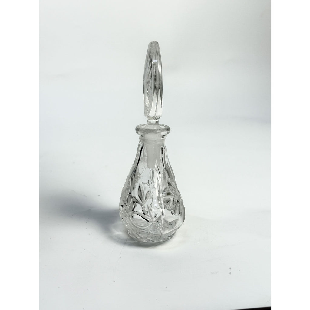 Etched Perfume Bottle and Stopper Lead Crystal Princess House Vintage Heritage Romance Collection Boudier Vanity Collectible Glassware