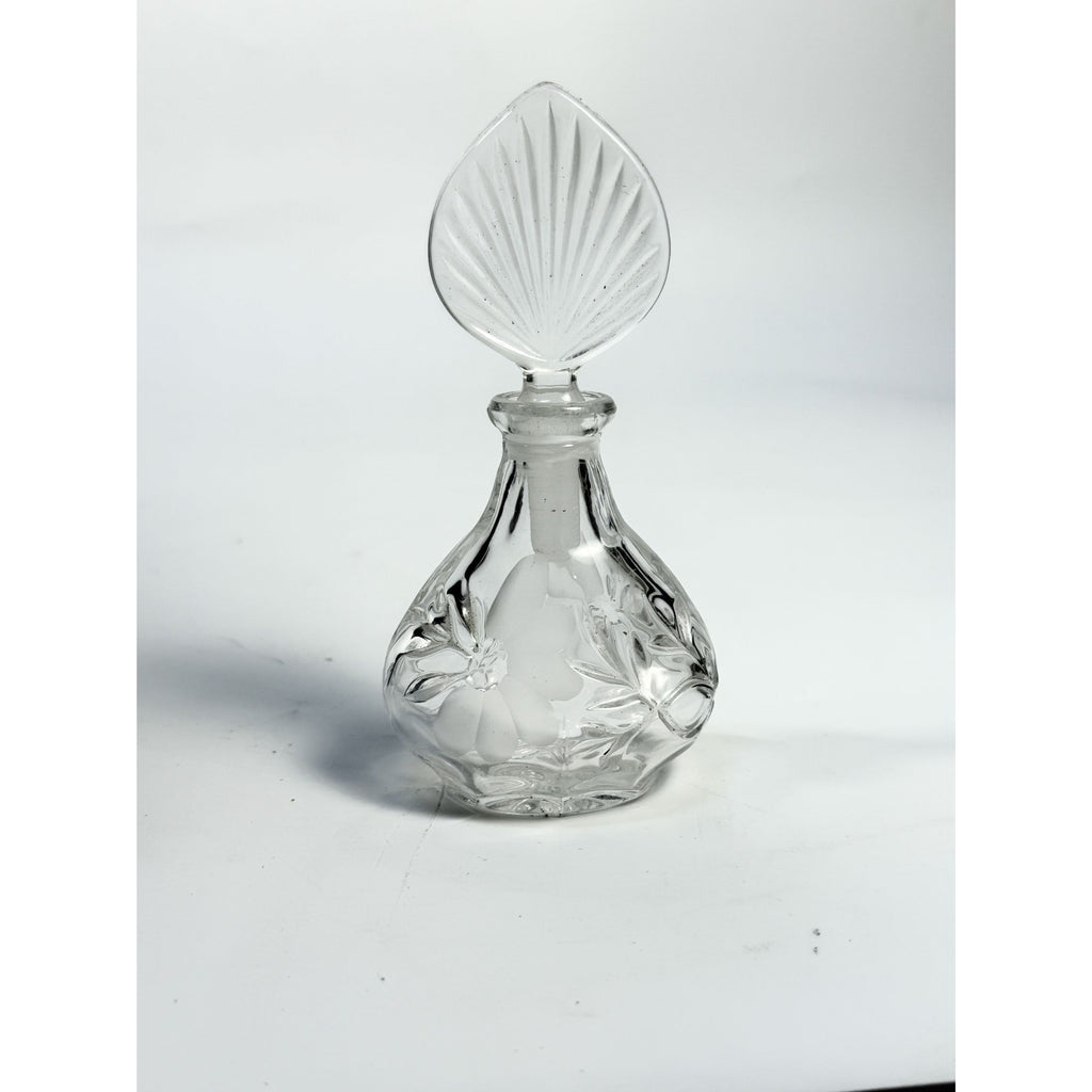 Etched Perfume Bottle and Stopper Lead Crystal Princess House Vintage Heritage Romance Collection Boudier Vanity Collectible Glassware