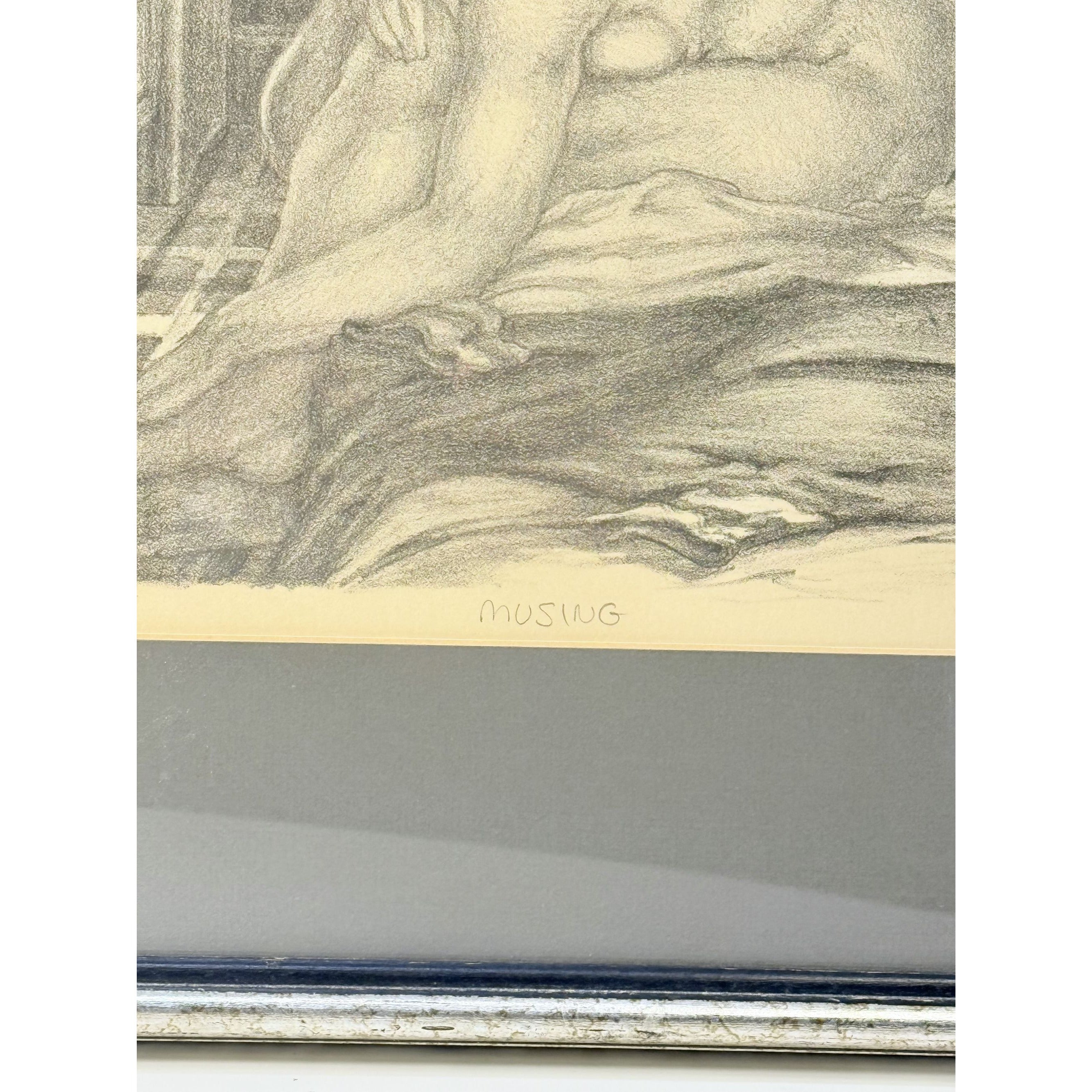 Surreal Framed Lithograph Musing James Kearns Original Lady on Bed  Cat 2/250 Signed Art Wall Decor Limited Impressions Unique  Collectible