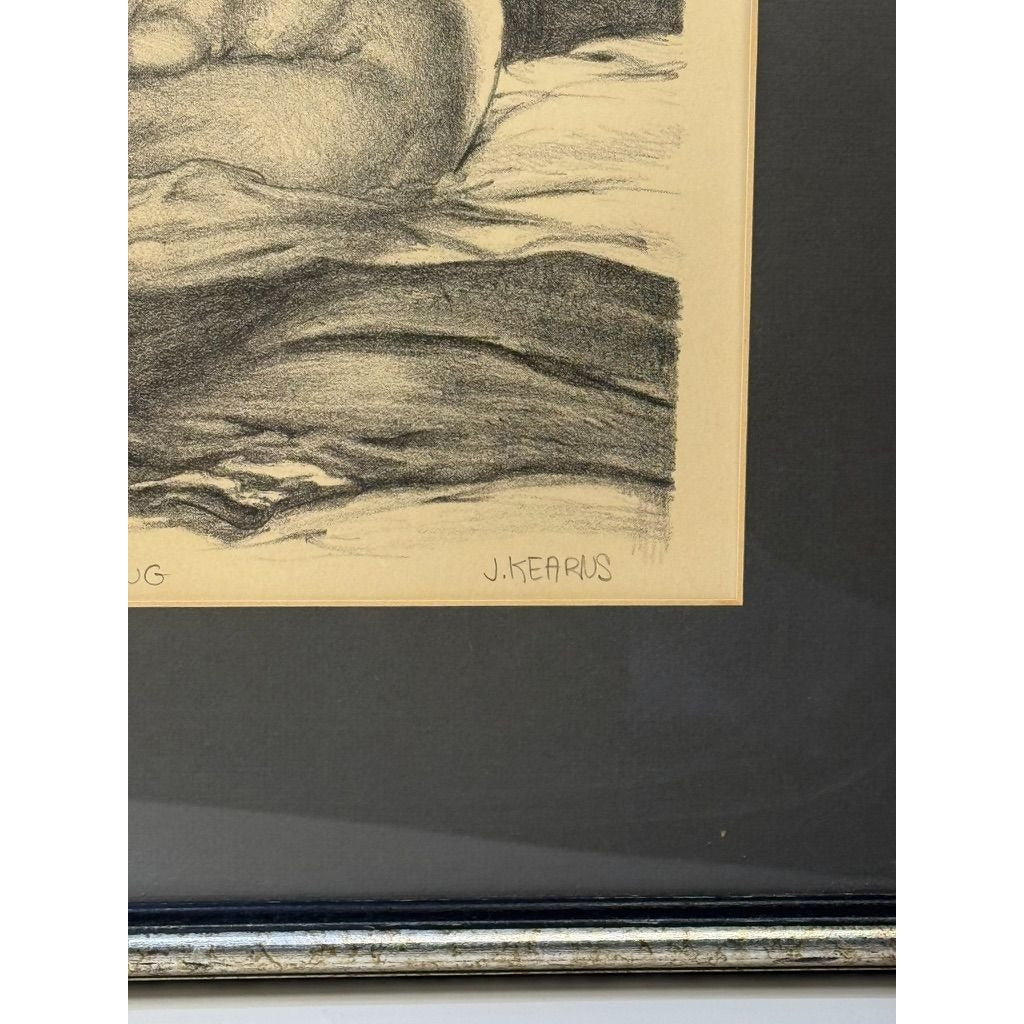 Surreal Framed Lithograph Musing James Kearns Original Lady on Bed  Cat 2/250 Signed Art Wall Decor Limited Impressions Unique  Collectible
