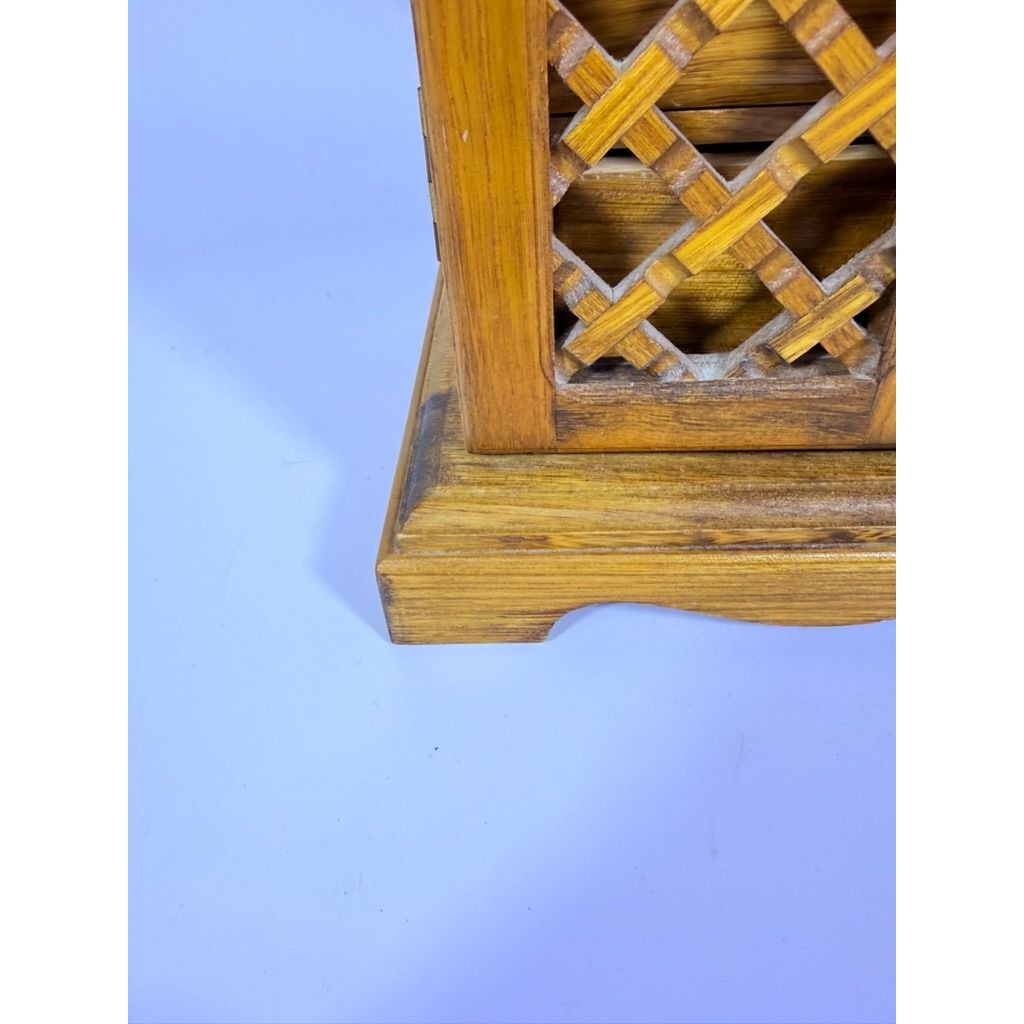 Wood Musical Jewelry Box Royal Sealy Japan Lattice Doors Table top Dresser Boudior Storage Holder Cabinet Music Box