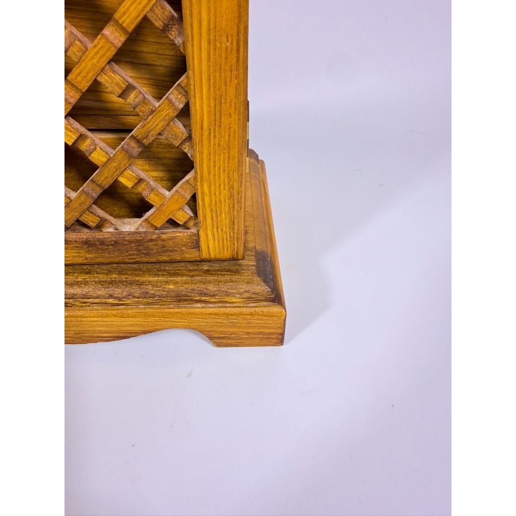 Wood Musical Jewelry Box Royal Sealy Japan Lattice Doors Table top Dresser Boudior Storage Holder Cabinet Music Box