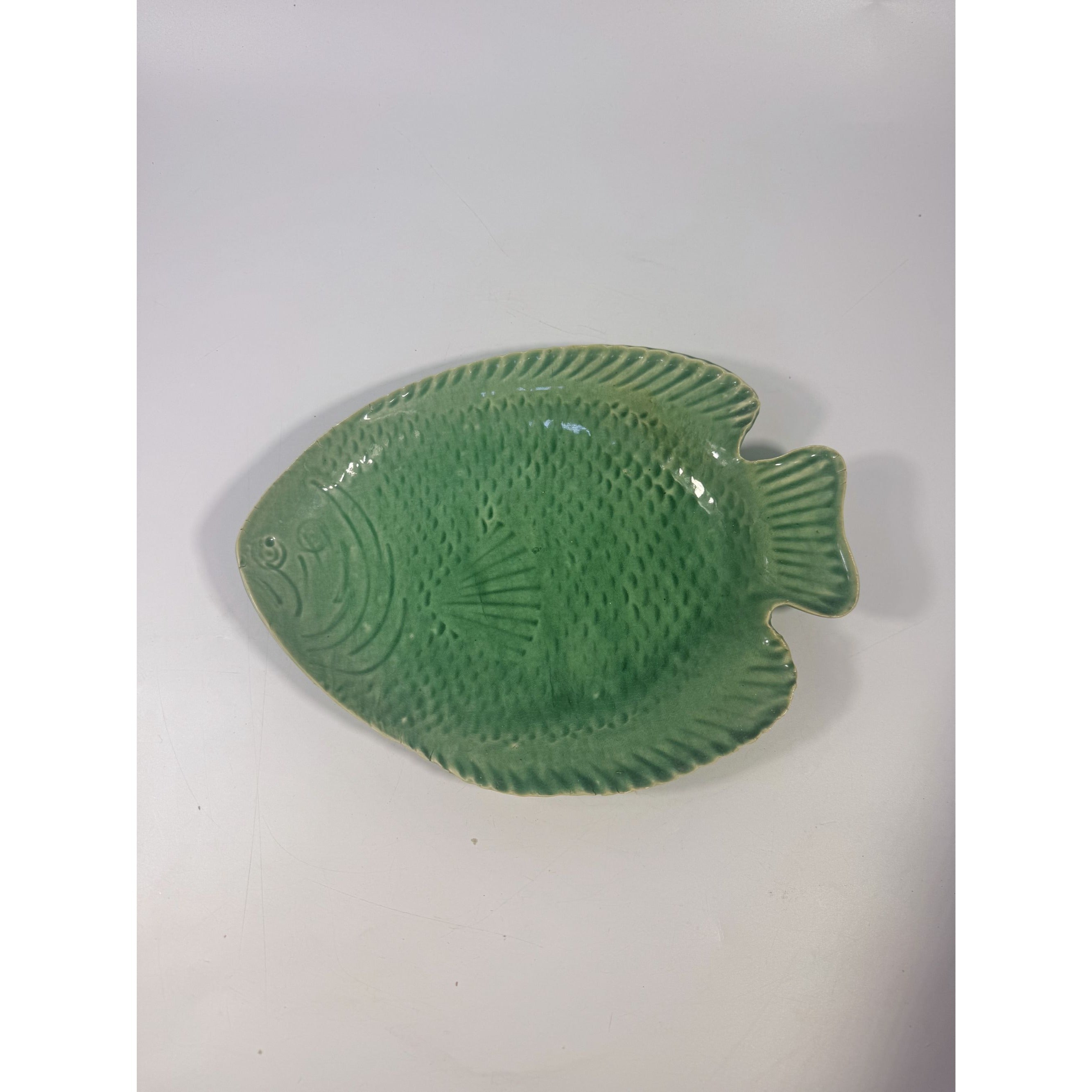 Pottery Fish Platter Plate French Style Majolica Vintage Gallery Wall Serving Piece Replacement China Grand Millennial