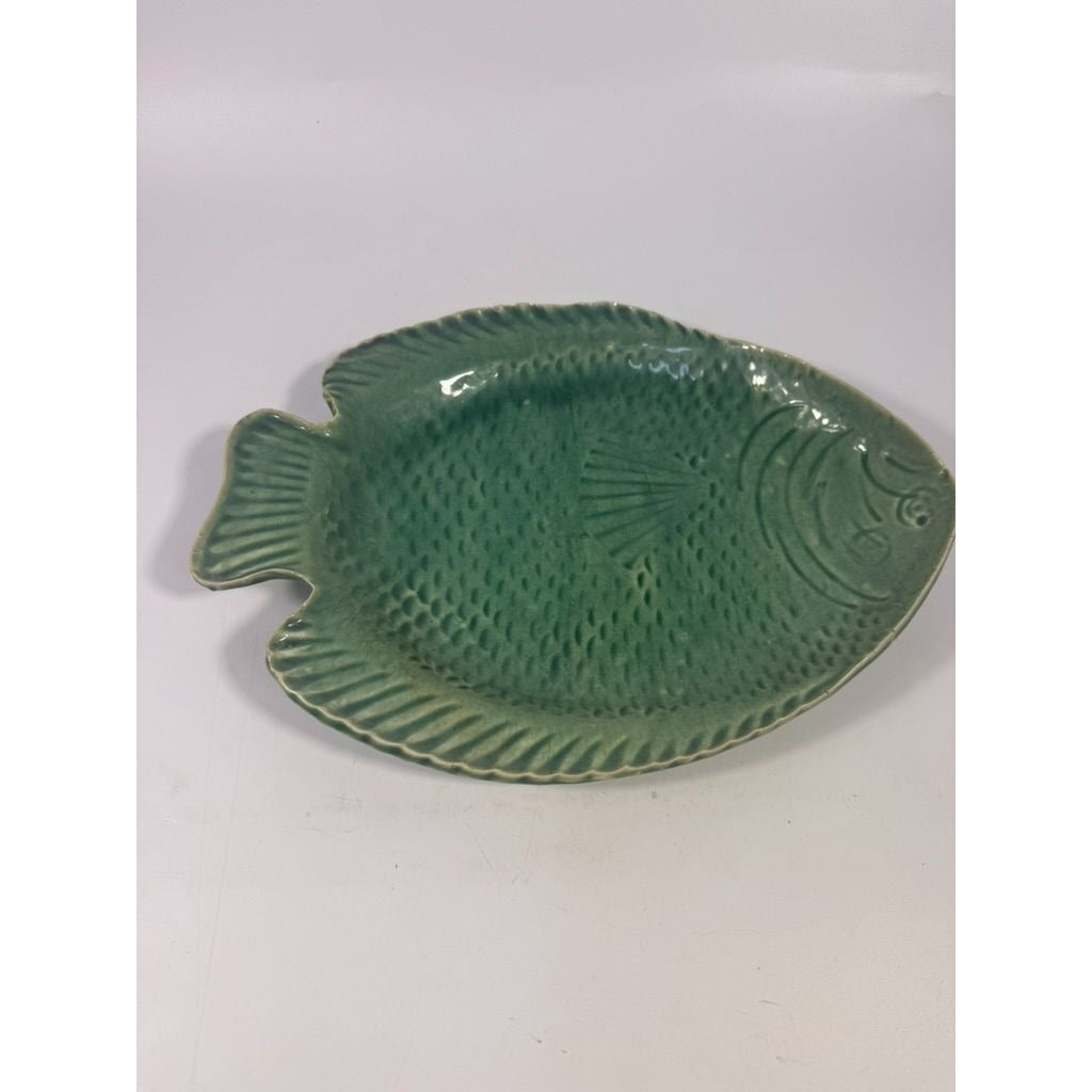 Pottery Fish Platter Plate French Style Majolica Vintage Gallery Wall Serving Piece Replacement China Grand Millennial