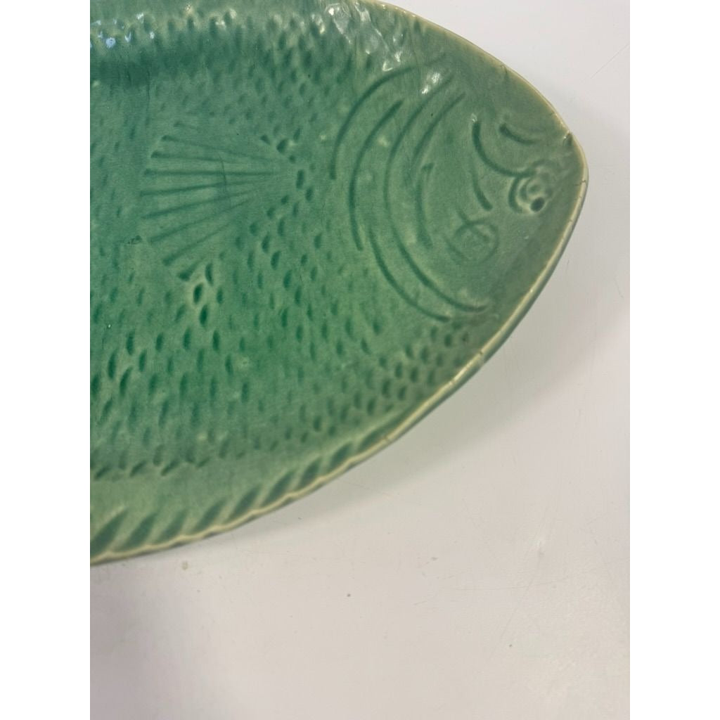 Pottery Fish Platter Plate French Style Majolica Vintage Gallery Wall Serving Piece Replacement China Grand Millennial
