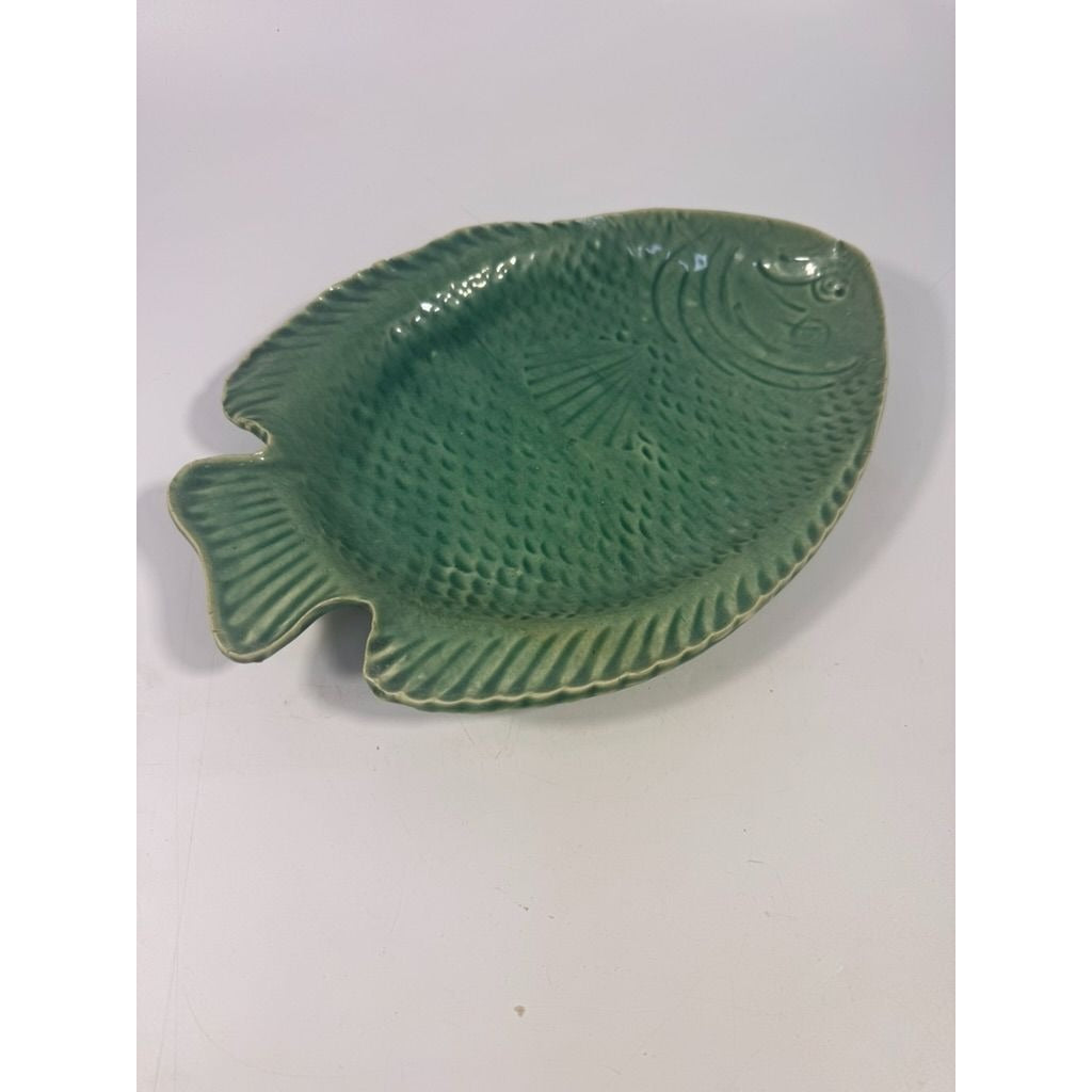 Pottery Fish Platter Plate French Style Majolica Vintage Gallery Wall Serving Piece Replacement China Grand Millennial