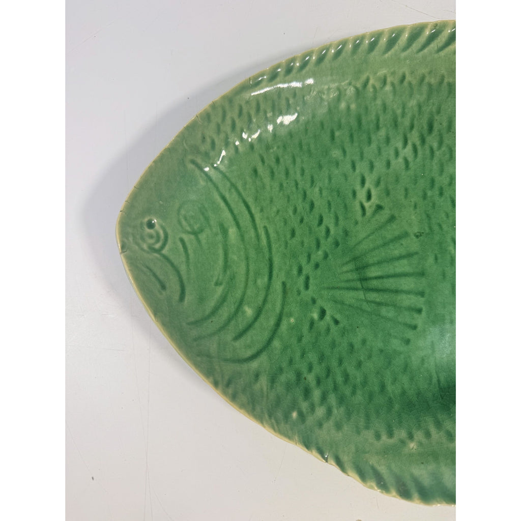 Pottery Fish Platter Plate French Style Majolica Vintage Gallery Wall Serving Piece Replacement China Grand Millennial