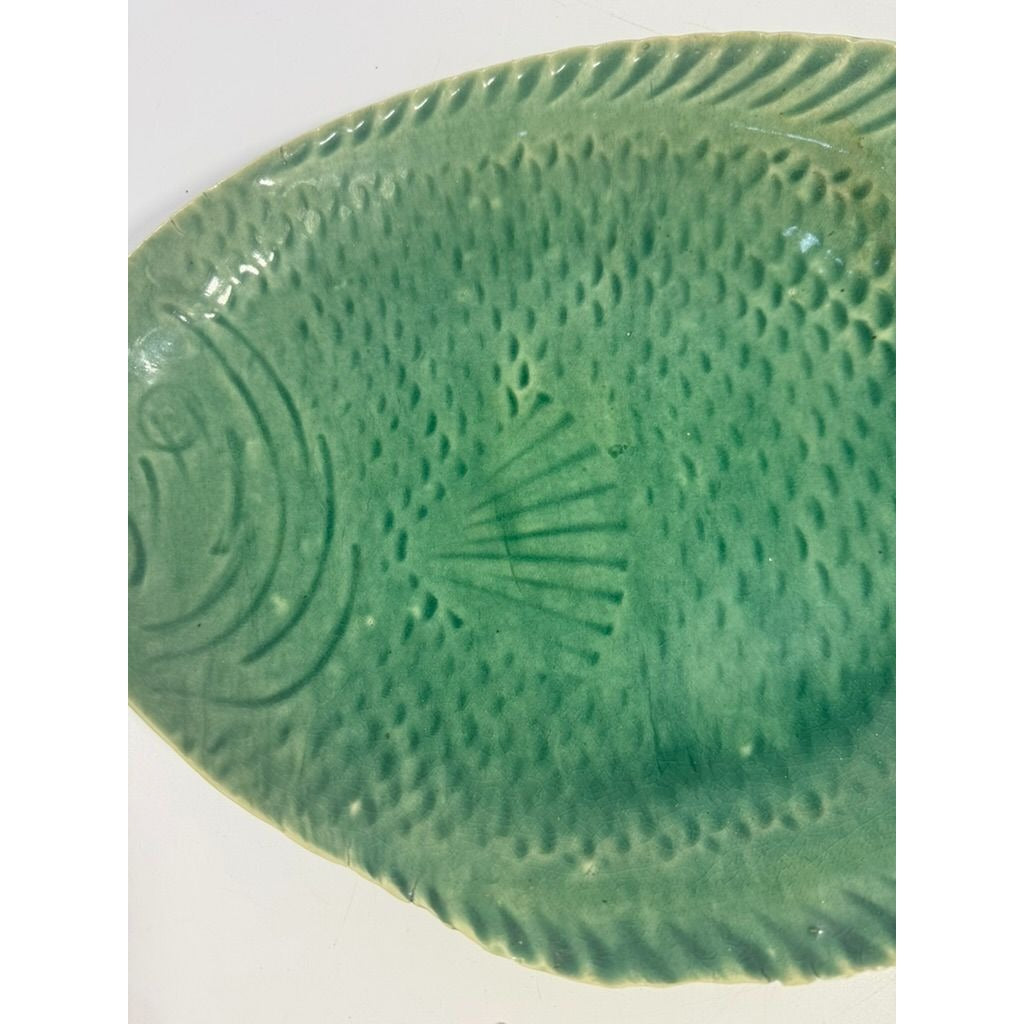 Pottery Fish Platter Plate French Style Majolica Vintage Gallery Wall Serving Piece Replacement China Grand Millennial
