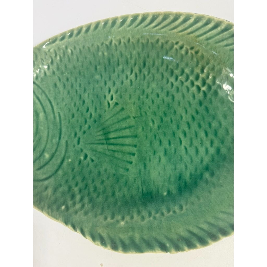 Pottery Fish Platter Plate French Style Majolica Vintage Gallery Wall Serving Piece Replacement China Grand Millennial