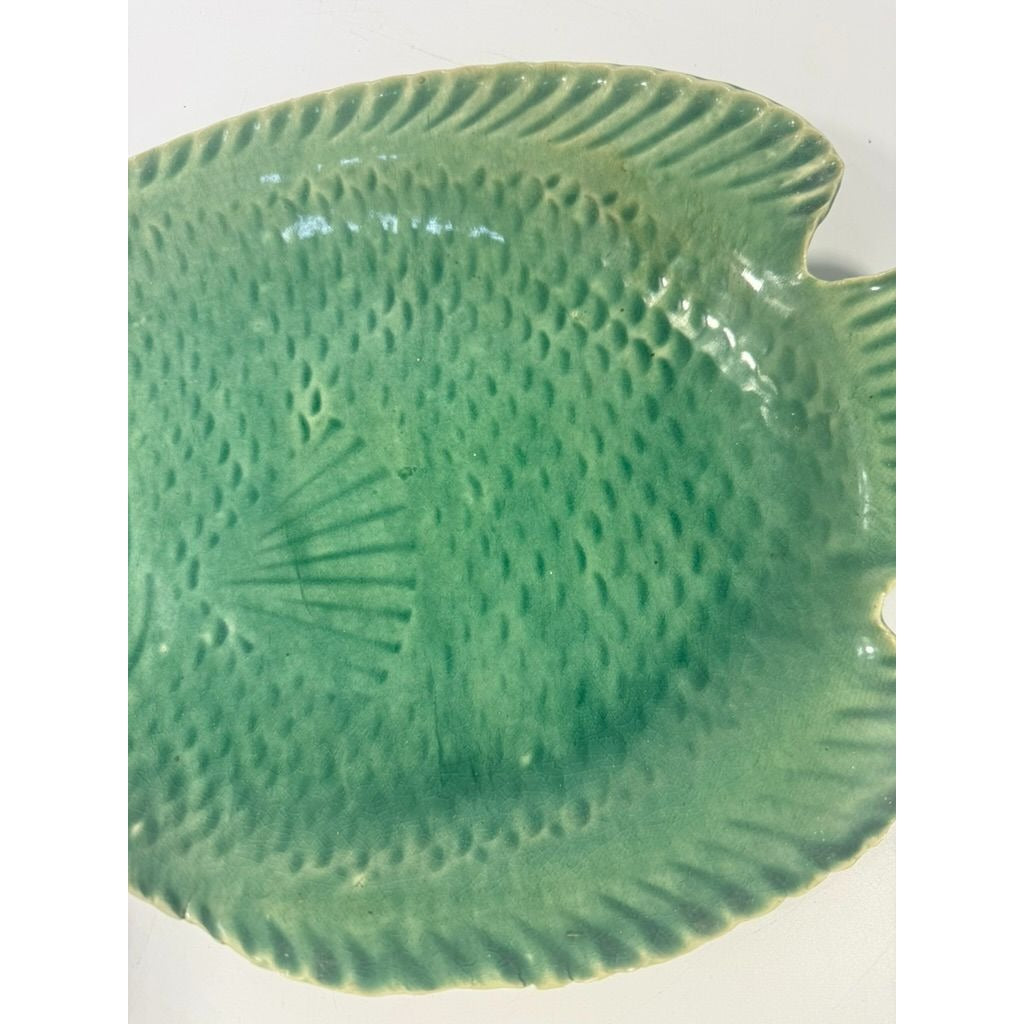 Pottery Fish Platter Plate French Style Majolica Vintage Gallery Wall Serving Piece Replacement China Grand Millennial