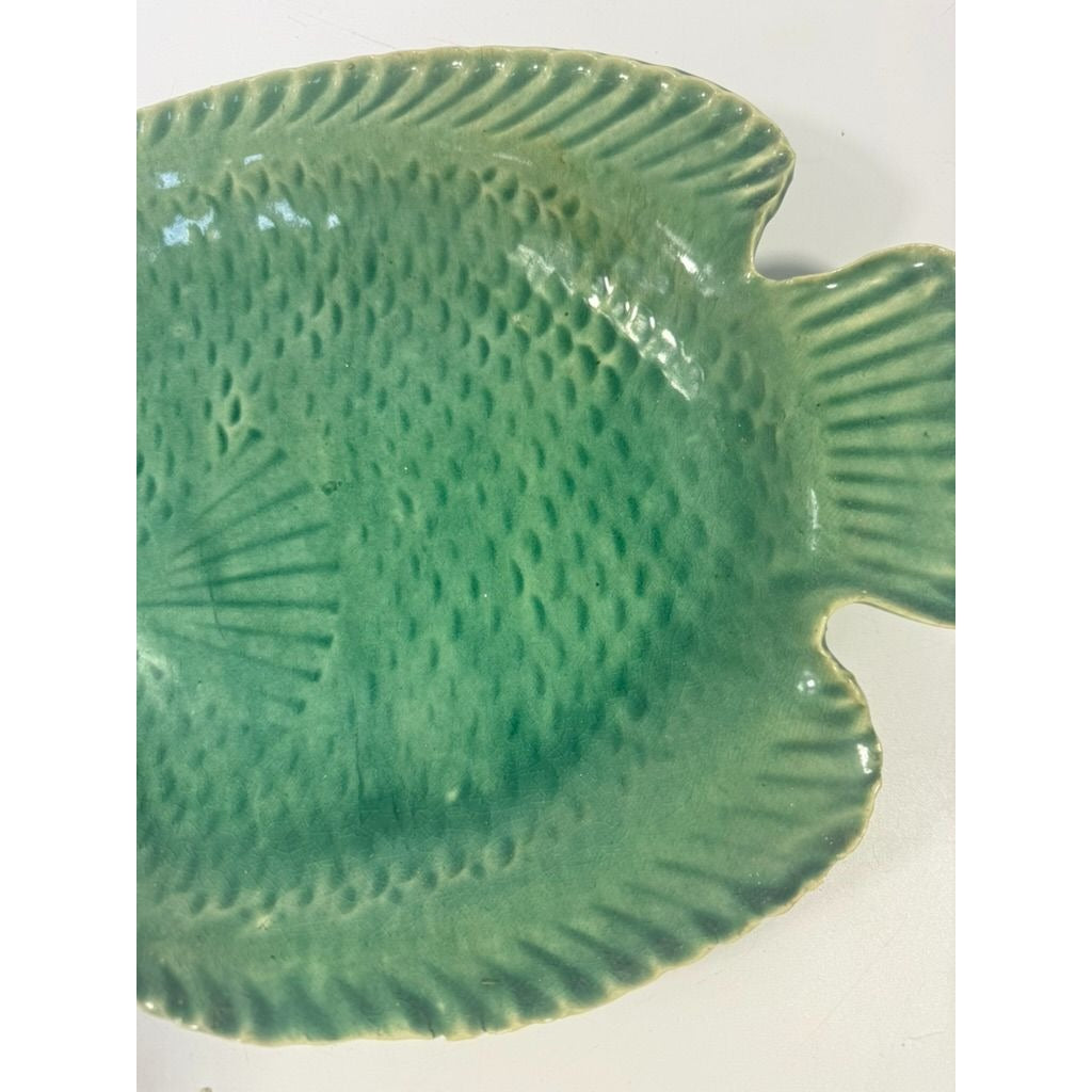 Pottery Fish Platter Plate French Style Majolica Vintage Gallery Wall Serving Piece Replacement China Grand Millennial