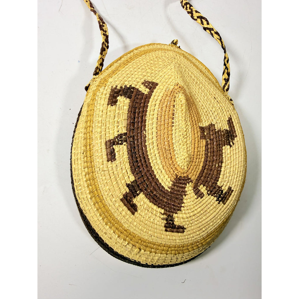 Tribal Medicine Pouch Purse Turtle Wounaan Embera Panama Folk Art Vintage Handmade Basket Handwoven Concert Wear Unique Wearable