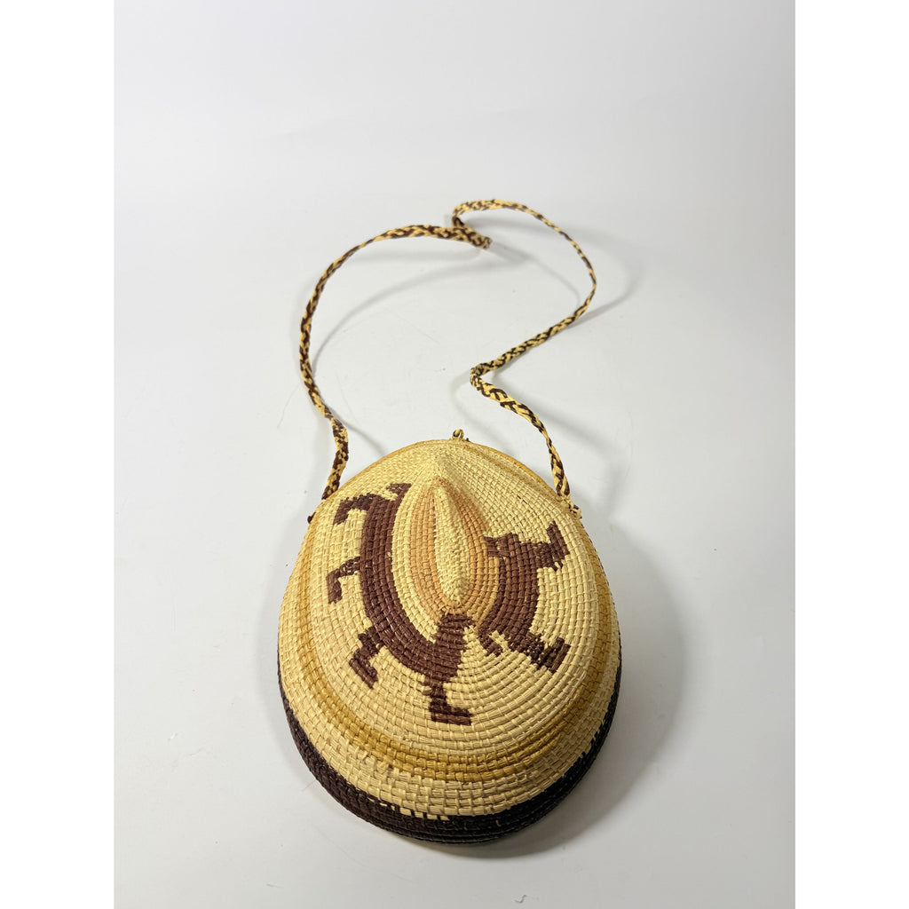Tribal Medicine Pouch Purse Turtle Wounaan Embera Panama Folk Art Vintage Handmade Basket Handwoven Concert Wear Unique Wearable