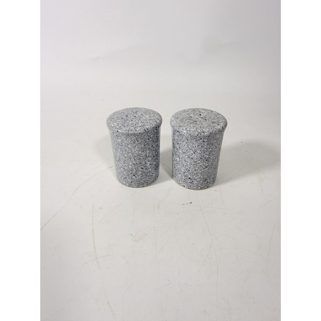 Salt and Pepper Shakers Pair Gray Black Cermamic Vintage Japan Mid Century Speckled Hand Painted Collectible Kitchenware Serving Piece