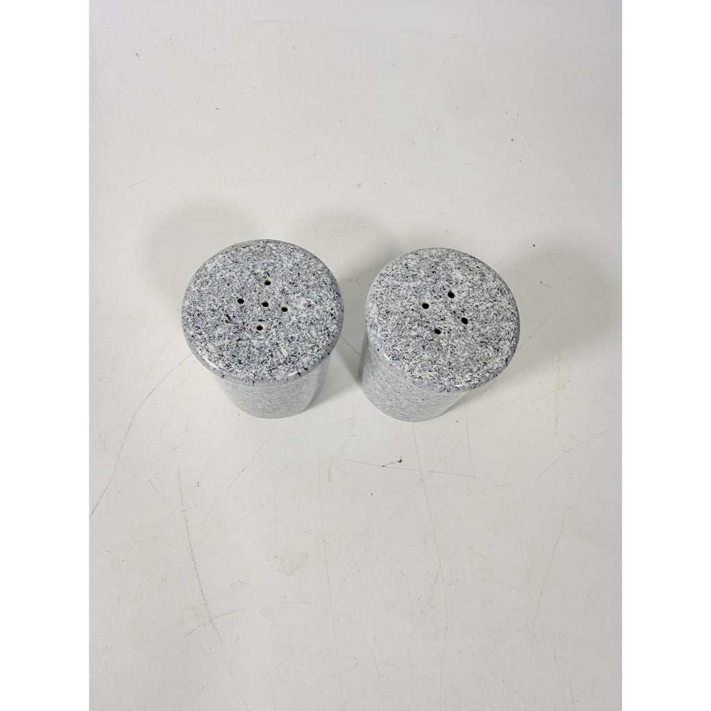 Salt and Pepper Shakers Pair Gray Black Cermamic Vintage Japan Mid Century Speckled Hand Painted Collectible Kitchenware Serving Piece
