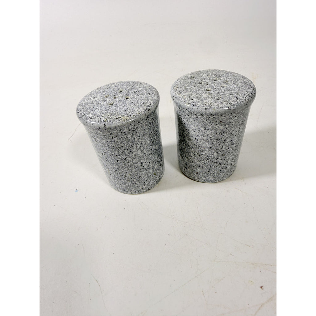 Salt and Pepper Shakers Pair Gray Black Cermamic Vintage Japan Mid Century Speckled Hand Painted Collectible Kitchenware Serving Piece