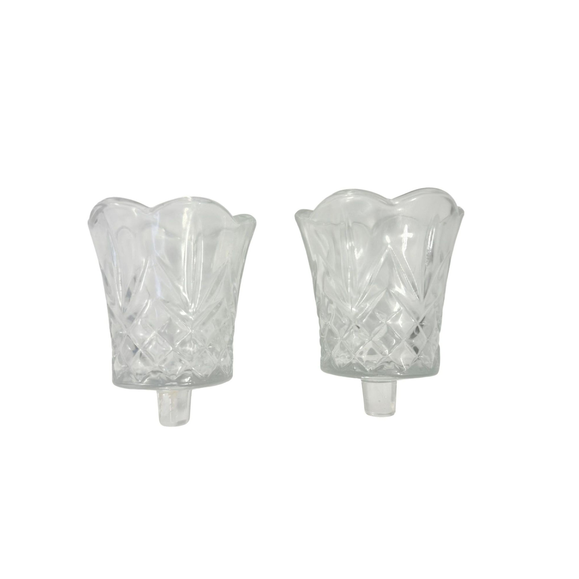 Votive Candle Holder Peg Pair Set 2 HOMCO Home Interiors Cambridge Diamond Scallop Peg Cups Candleholders Vintage Wedding Home Decor