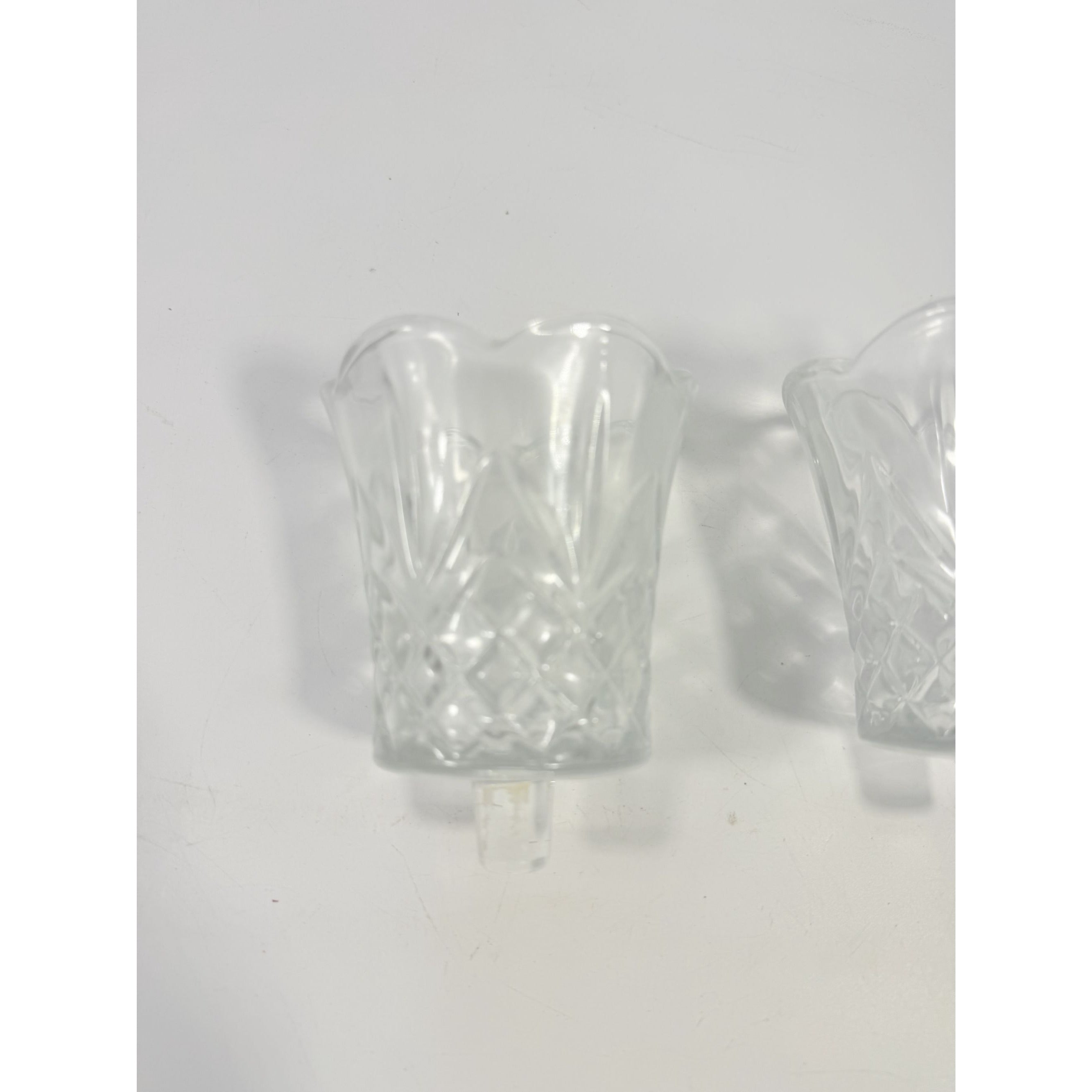 Votive Candle Holder Peg Pair Set 2 HOMCO Home Interiors Cambridge Diamond Scallop Peg Cups Candleholders Vintage Wedding Home Decor