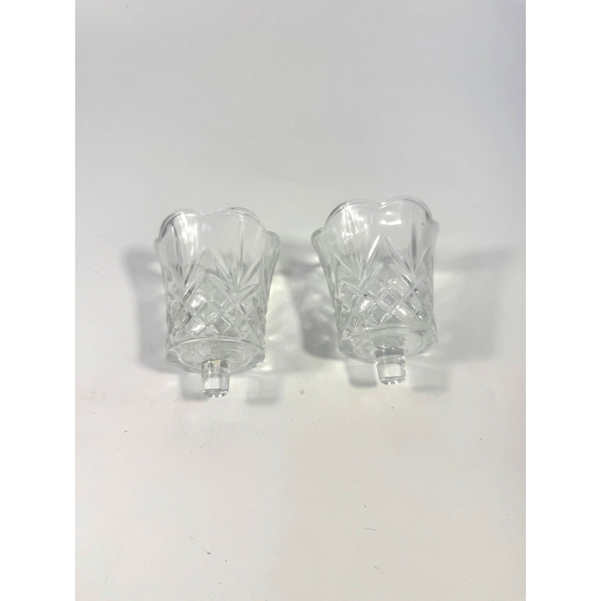 Votive Candle Holder Peg Pair Set 2 HOMCO Home Interiors Cambridge Diamond Scallop Peg Cups Candleholders Vintage Wedding Home Decor