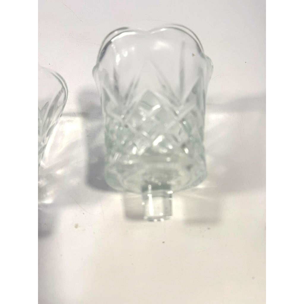 Votive Candle Holder Peg Pair Set 2 HOMCO Home Interiors Cambridge Diamond Scallop Peg Cups Candleholders Vintage Wedding Home Decor