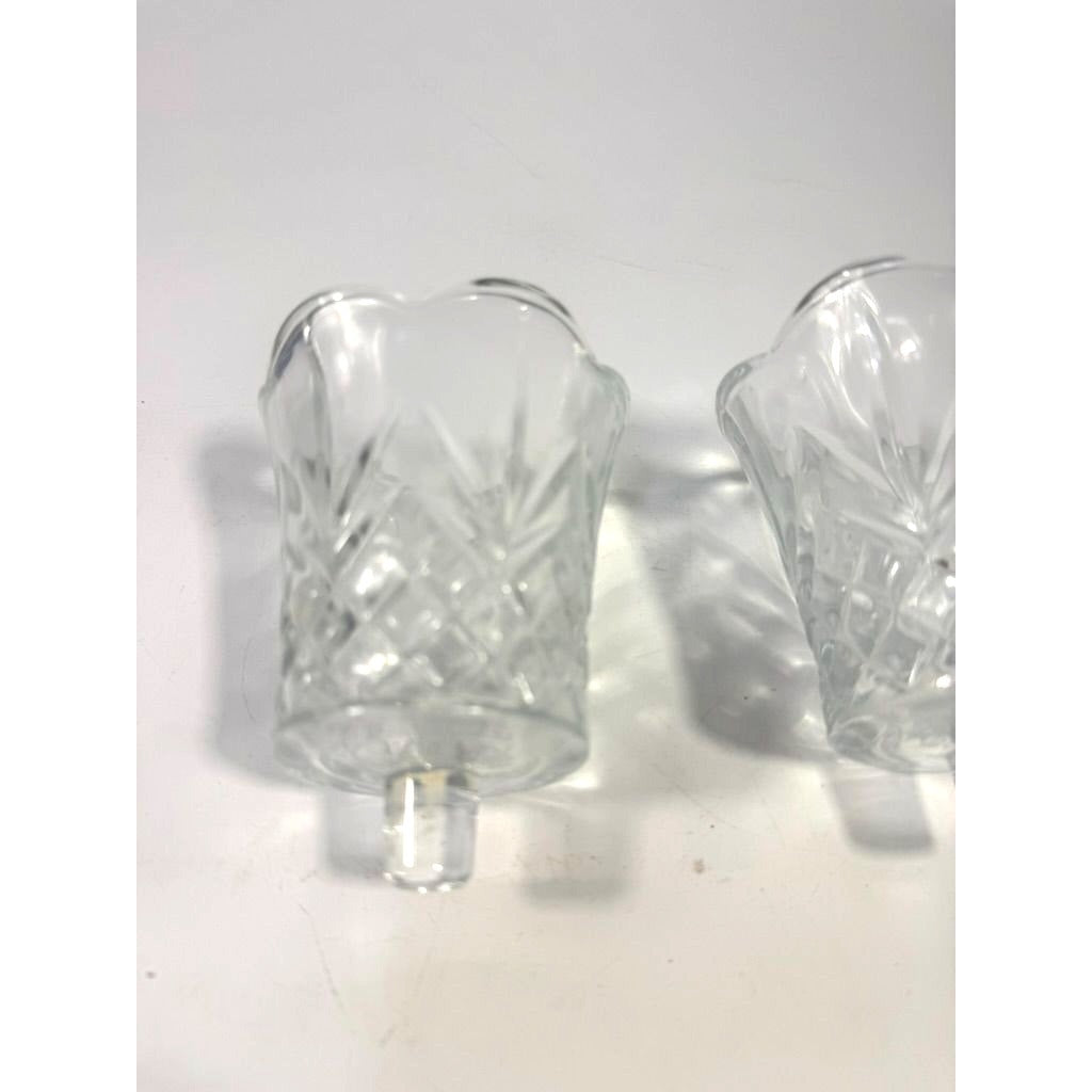Votive Candle Holder Peg Pair Set 2 HOMCO Home Interiors Cambridge Diamond Scallop Peg Cups Candleholders Vintage Wedding Home Decor