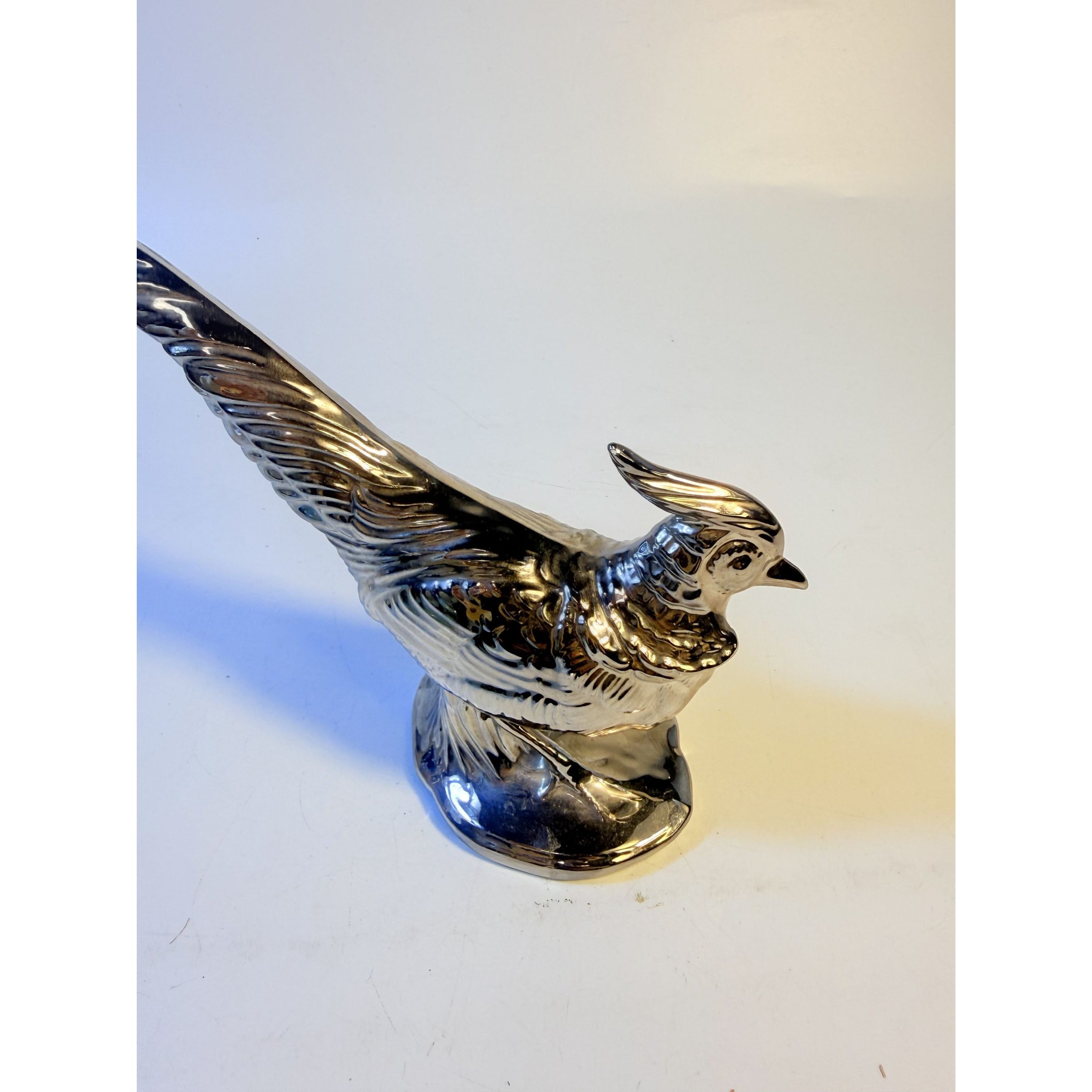 Pottery Pheasant Silver Stewart McCulloh Califormia Ceramic Shelf Home Decor Decorative Accent