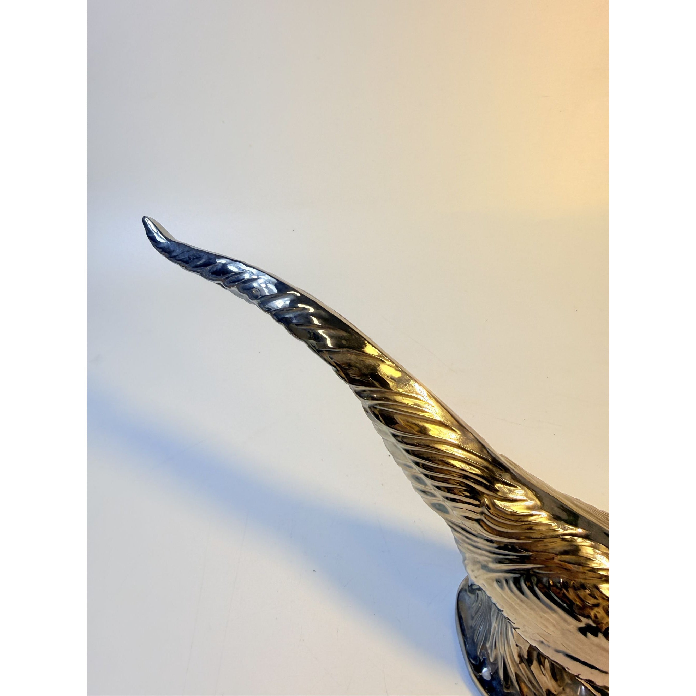 Pottery Pheasant Silver Stewart McCulloh Califormia Ceramic Shelf Home Decor Decorative Accent