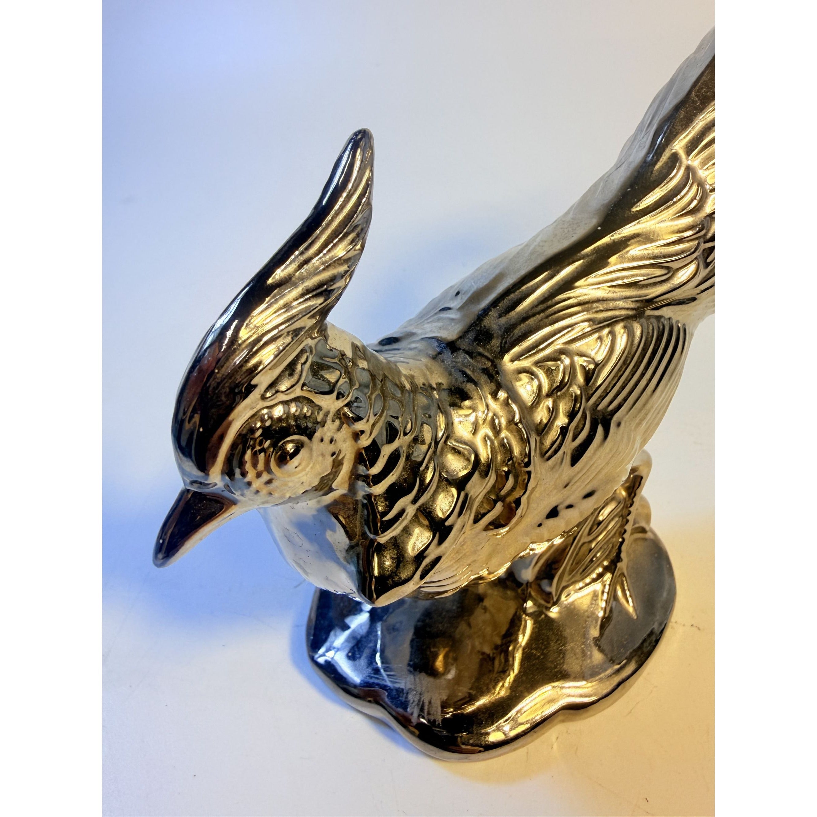 Pottery Pheasant Silver Stewart McCulloh Califormia Ceramic Shelf Home Decor Decorative Accent