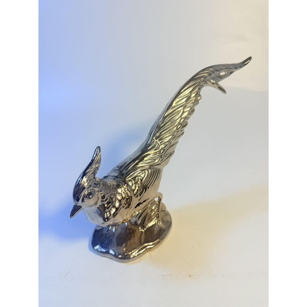 Pottery Pheasant Silver Stewart McCulloh Califormia Ceramic Shelf Home Decor Decorative Accent