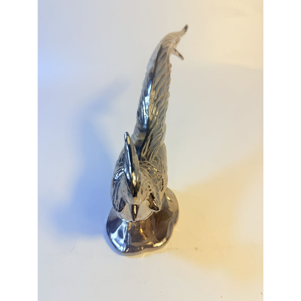 Pottery Pheasant Silver Stewart McCulloh Califormia Ceramic Shelf Home Decor Decorative Accent