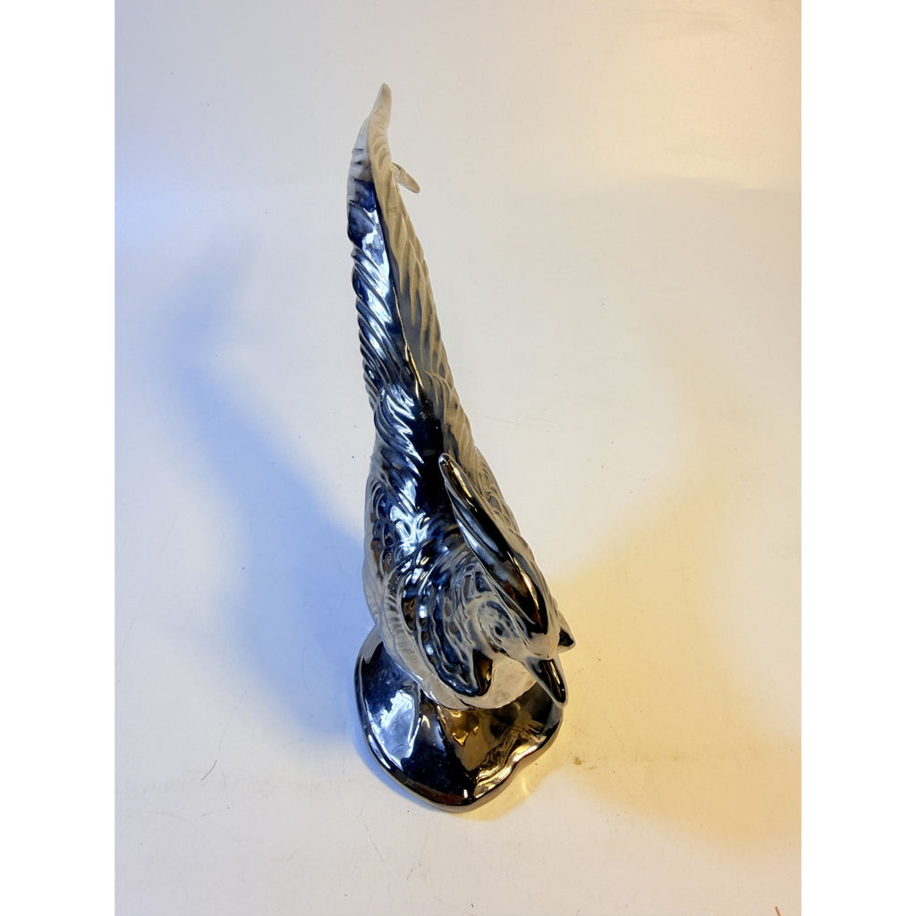 Pottery Pheasant Silver Stewart McCulloh Califormia Ceramic Shelf Home Decor Decorative Accent