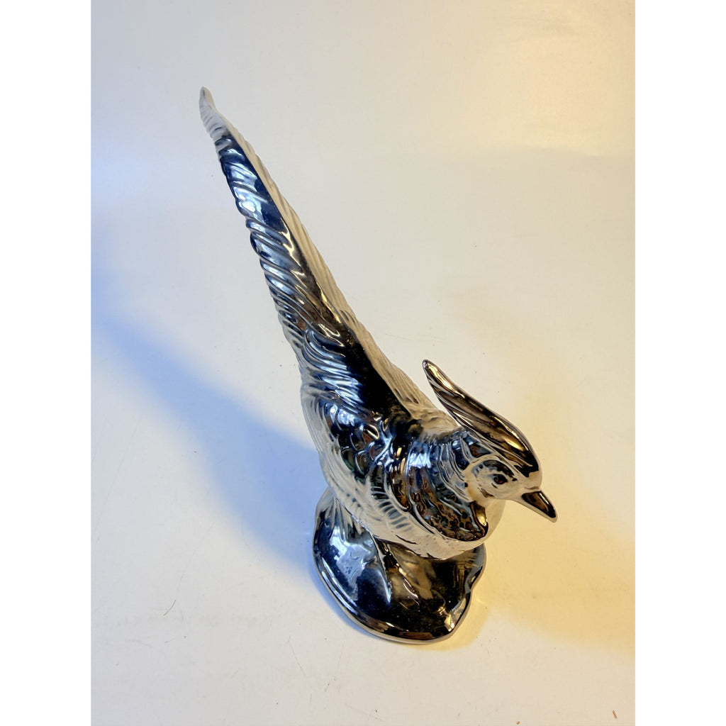 Pottery Pheasant Silver Stewart McCulloh Califormia Ceramic Shelf Home Decor Decorative Accent