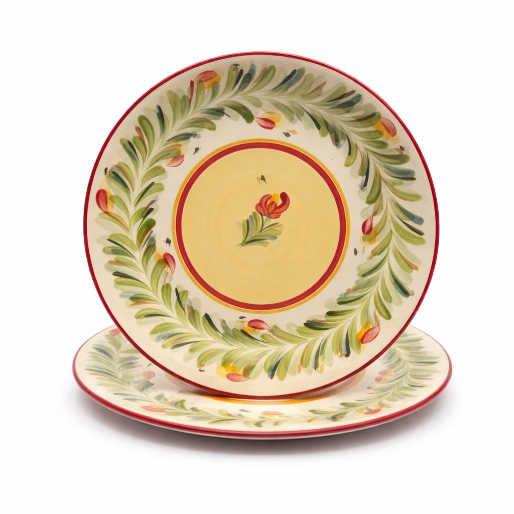 Dinner Plates Set 2 Southern Living at Home Gail Pittman Sienna Garland Replacement China Vintage Floral Red Green Dining Service Retired