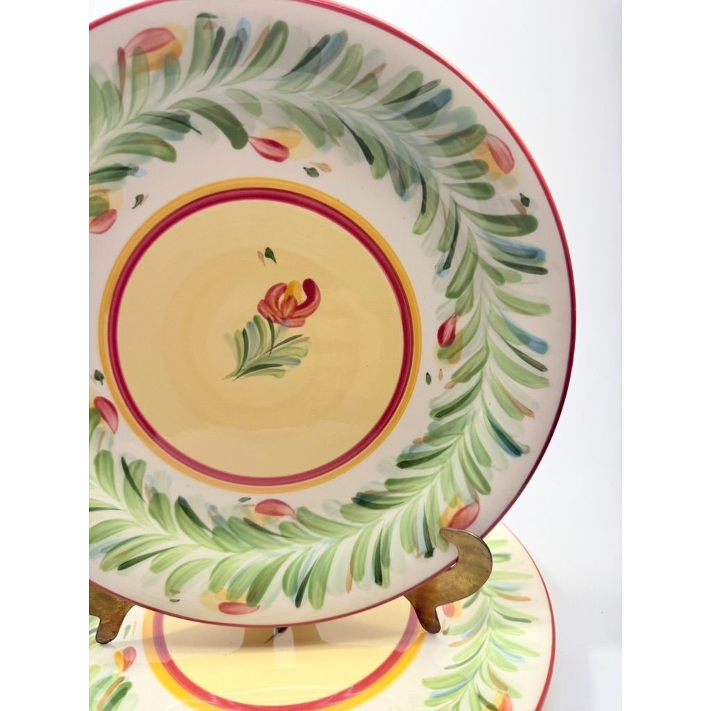 Dinner Plates Set 2 Southern Living at Home Gail Pittman Sienna Garland Replacement China Vintage Floral Red Green Dining Service Retired