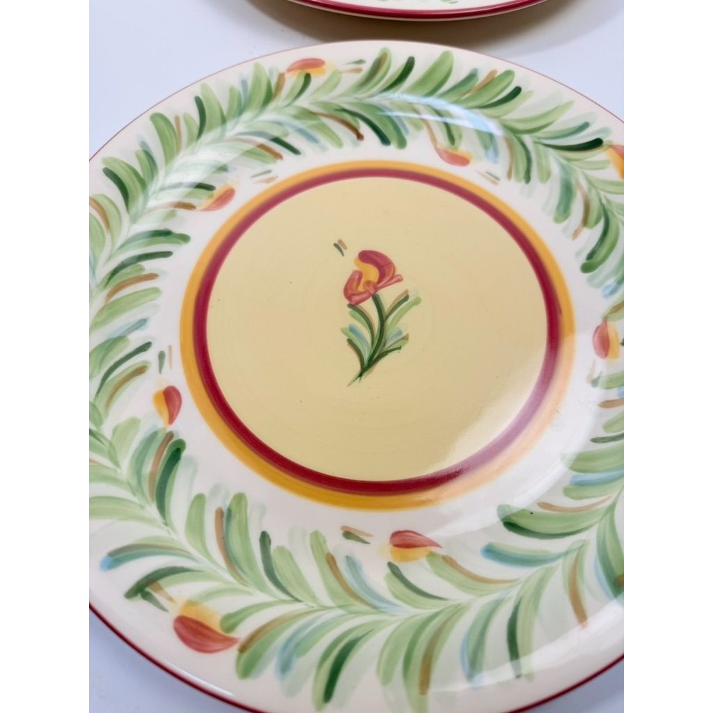 Dinner Plates Set 2 Southern Living at Home Gail Pittman Sienna Garland Replacement China Vintage Floral Red Green Dining Service Retired