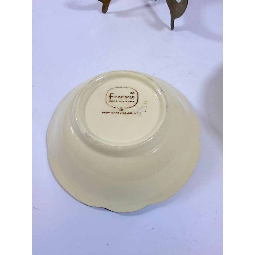Stoneware Coupe Cereal Bowls Franciscan Desert Rose  Made In California USA Set 4 1972-1977 Replacement China Vintage Classic Earthenware
