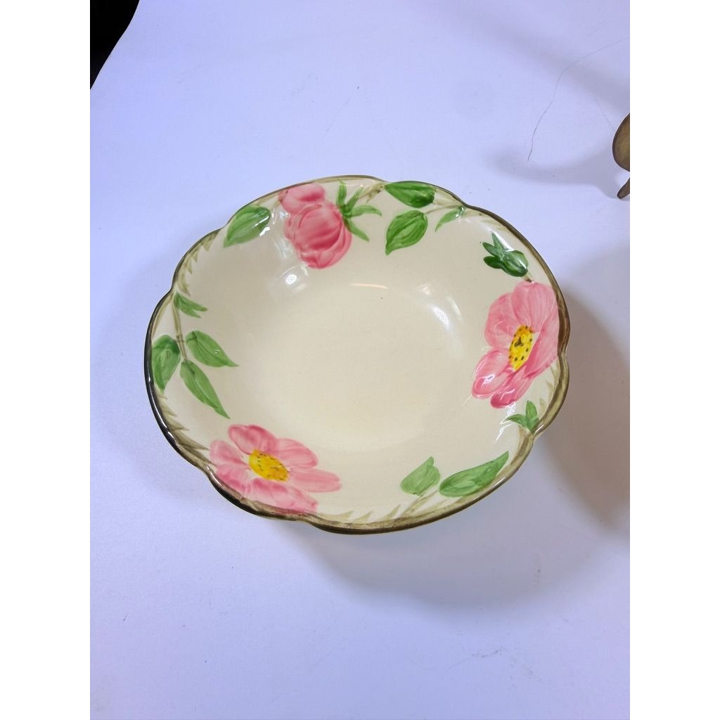 Stoneware Coupe Cereal Bowls Franciscan Desert Rose  Made In California USA Set 4 1972-1977 Replacement China Vintage Classic Earthenware