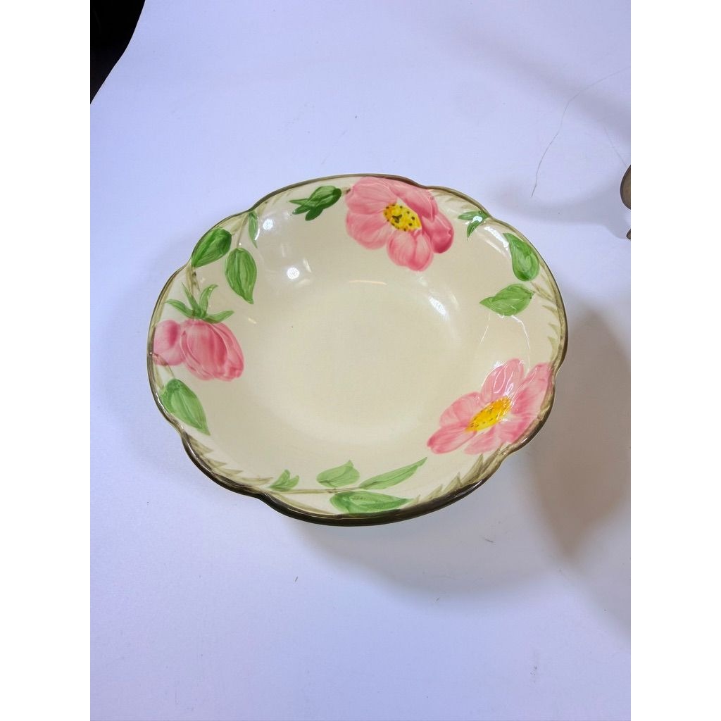 Stoneware Coupe Cereal Bowls Franciscan Desert Rose  Made In California USA Set 4 1972-1977 Replacement China Vintage Classic Earthenware