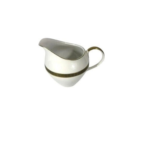 Cream and Sugar Bowl Set Key Largo by Meito Black Greek Key On Gold Band Royal M Japan Replacement China Vintage Elegant Traditional