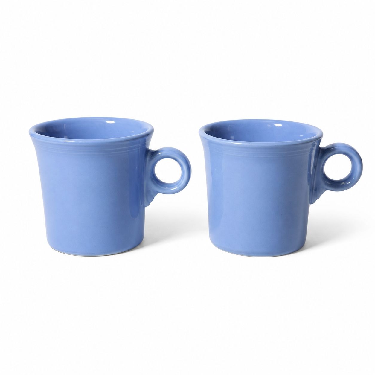 Coffee Cup Mug Pair Vintage Fiesta Homer Laughlin HLC Periwinkle Blue Ring Handled  Repaplacement Stoneware China Collectible
