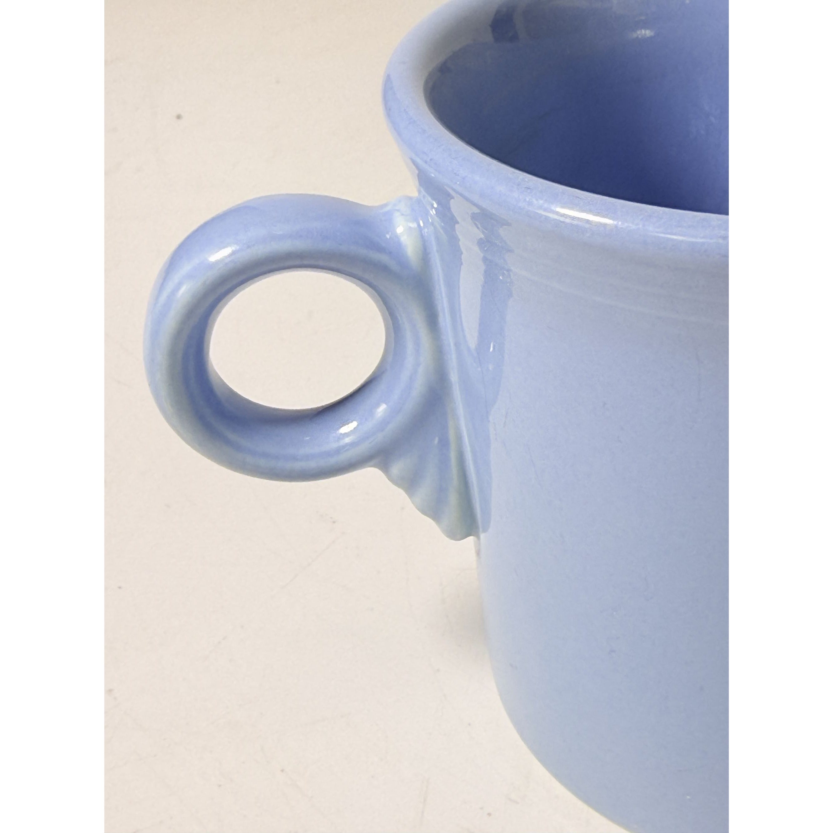 Coffee Cup Mug Pair Vintage Fiesta Homer Laughlin HLC Periwinkle Blue Ring Handled  Repaplacement Stoneware China Collectible