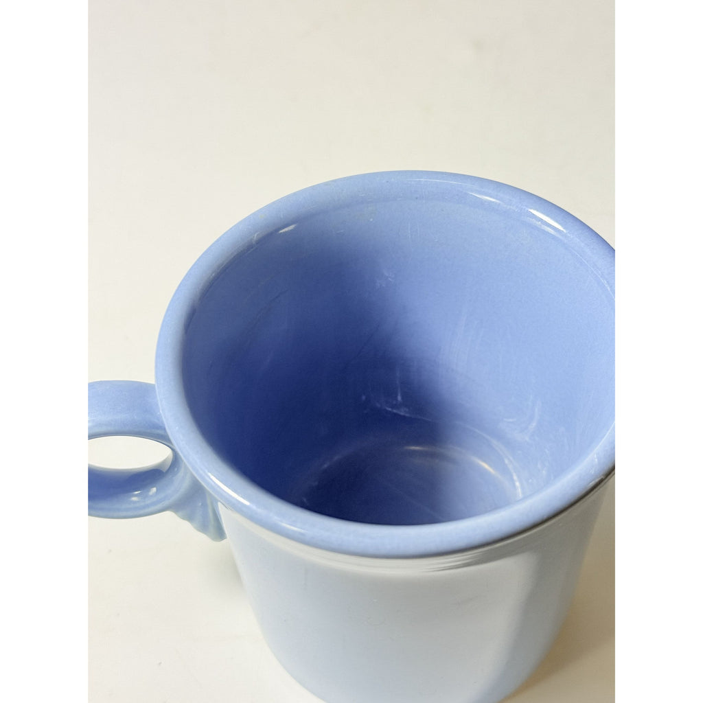 Coffee Cup Mug Pair Vintage Fiesta Homer Laughlin HLC Periwinkle Blue Ring Handled  Repaplacement Stoneware China Collectible