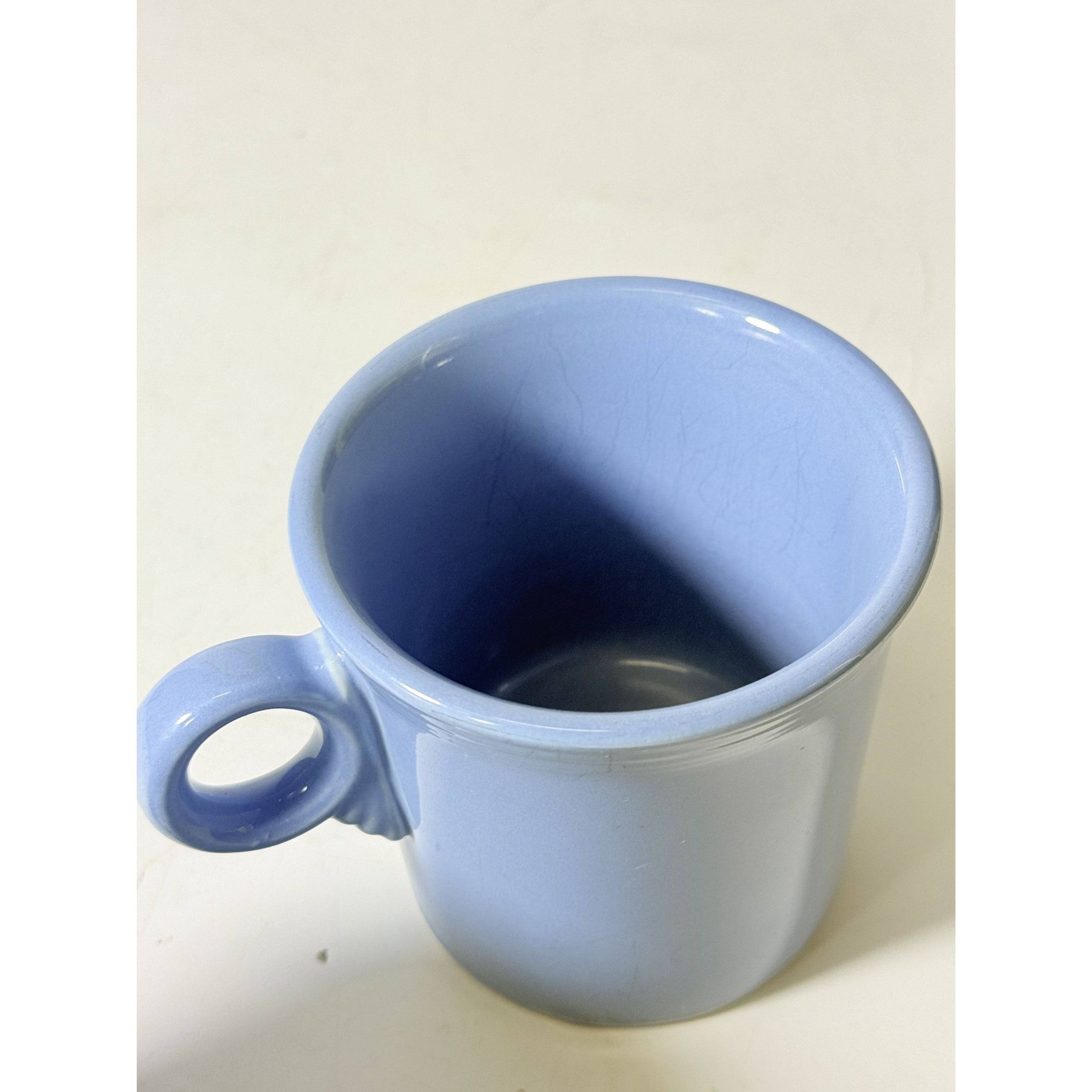 Coffee Cup Mug Pair Vintage Fiesta Homer Laughlin HLC Periwinkle Blue Ring Handled  Repaplacement Stoneware China Collectible